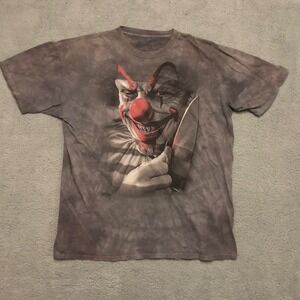 The Mountain Evil Clown Horror Graphic T-Shirt Grey Tie Dye Mens 3XL Big Tall